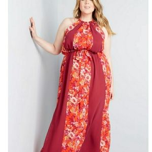 NWT ModCloth Illumination Chiffon Maxi Dress Sz 3X